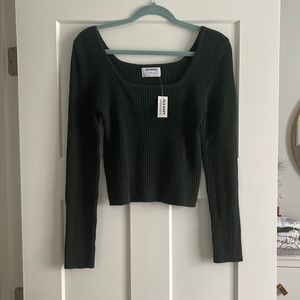 Old Navy Cropped Rib Sweater Hunter Green